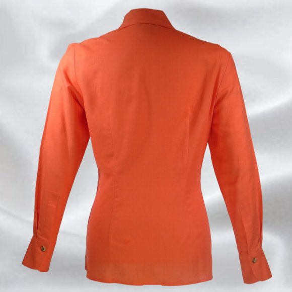 Charter Collection Orange Shirt in Size 10 - Picture 2 of 4